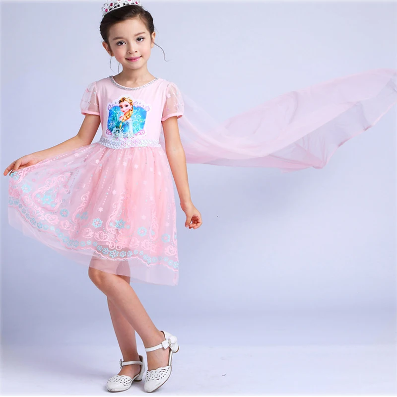 2019 Summer Baby Girl Dress Elsa Kids Princess Party Costume Anna Dresses for Girls Children's Clothing Vestidos infantil | Детская
