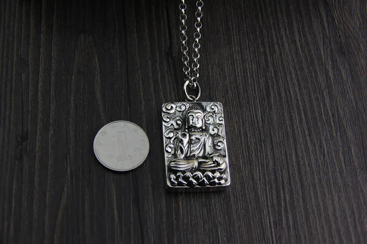 Uglyless S 925 Thai Silver Shakyamuni Buddha Pendants Unisex Religious Men Women Necklaces without Chains Engraved Fine Jewelry | Украшения