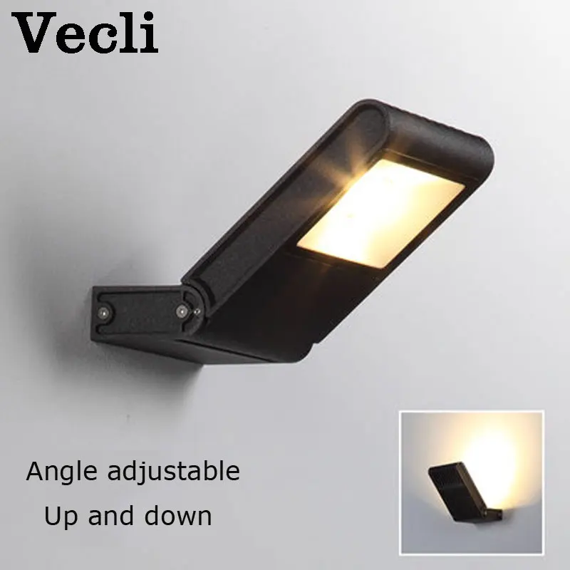 Наружный светодиодный настенный светильник водонепроницаемый наружный настенный дверной фары Регулируемый угол Затемнения Супер яркий антикоррозийный настенный светильник
