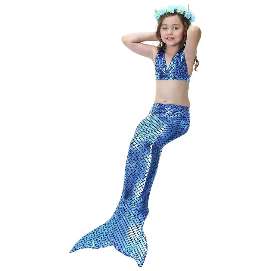Новинка 3 шт./компл. Красивый Детский Костюм Русалки с хвостом для девочек детские