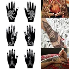 6pcsSet Mehndi Black Henna Tattoo Temporary Templates Glitter Airbrush Tattoo Stencil for Hand Finger Body Painting