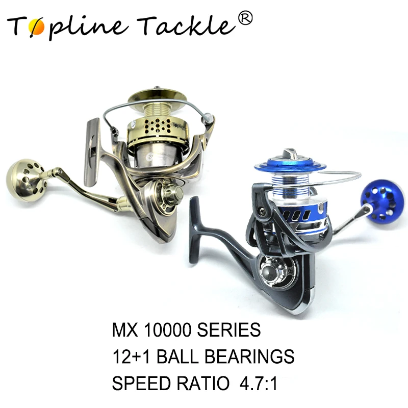 Topline Tackle 10000 12 + 1BB спиннинговая Рыболовная катушка для ловли нахлыстом морской