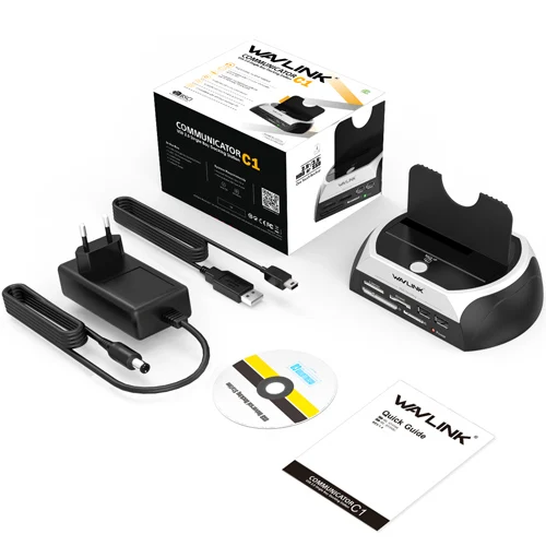 EU Plug Wavlink USAP док-станция для HDD 2," /3,5" SSD SATA внешний жесткий диск основание корпуса коробка 8 ТБ док USB2.0 Hub Card Reader - Цвет: EU Plug