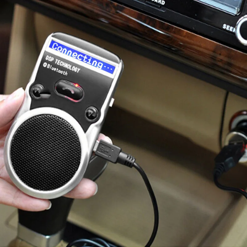 Громкая связь с солнечной батареей беспроводная Bluetooth ЖК дисплей автомобильный