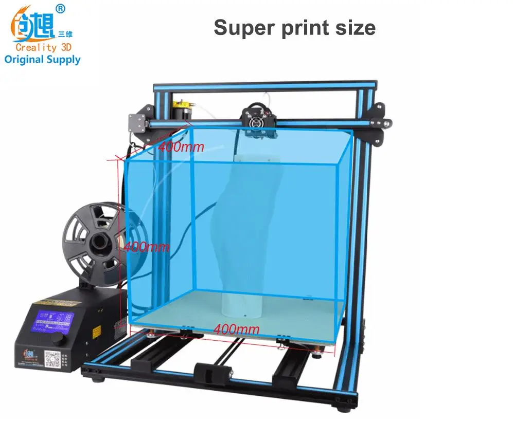 2017 Max Размеры 400*400*400 мм creality CR10 серии 3D принтеры с ЖК дисплей Экран high precisio 1.75 нити