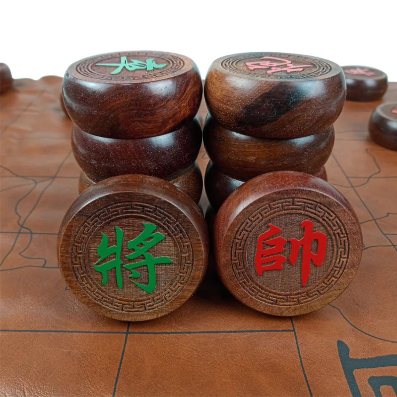 Высококачественная китайская деревянная шахматная игра мягкая кожаная доска