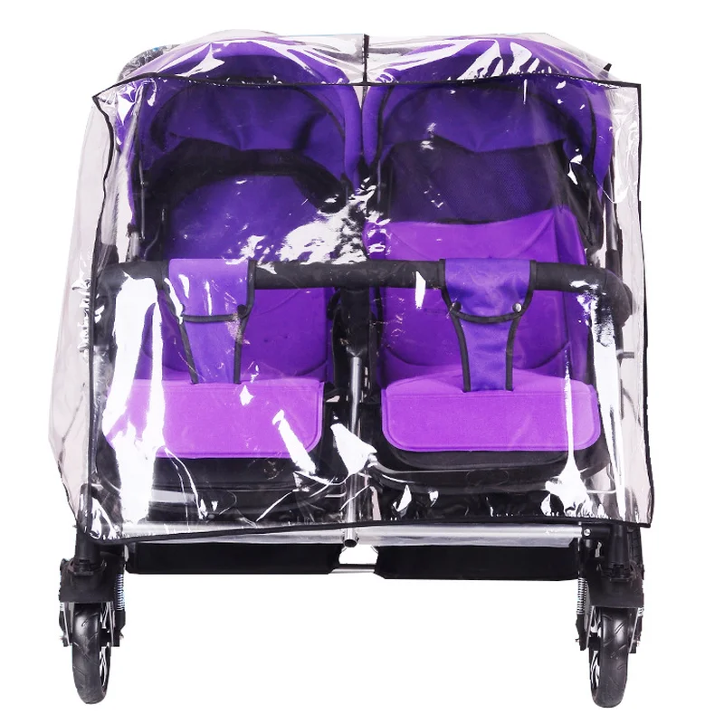 Universal Twin Stroller Rain Cover Side By Twins Baby Trolley Car Dust Proof Double | Мать и ребенок