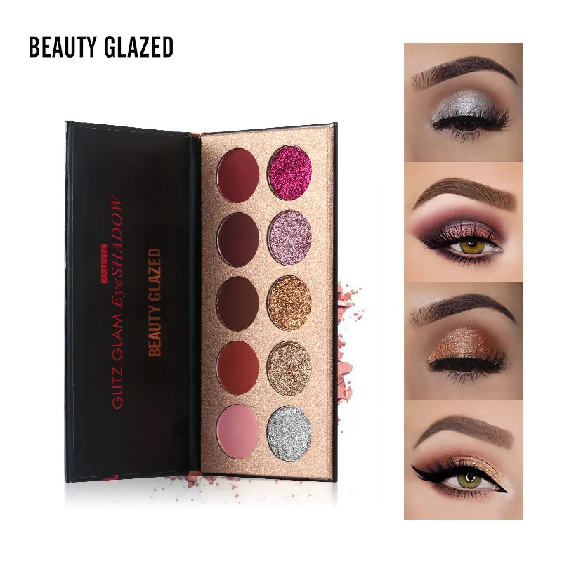 Beauty Glazed 10 оттенков пигментированные тени для век макияж Палитра блестящие