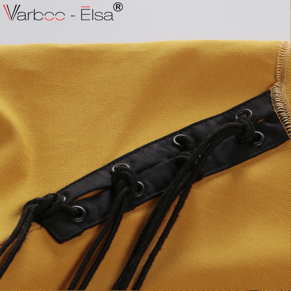 VARBOO_ELSA черной кисточкой платье Женский Круглая горловина короткий рукав Oversize
