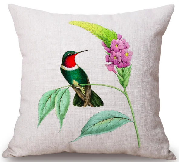 Hummingbird Наволочка на шею с цветком льняная кровать диване подушка украшение для