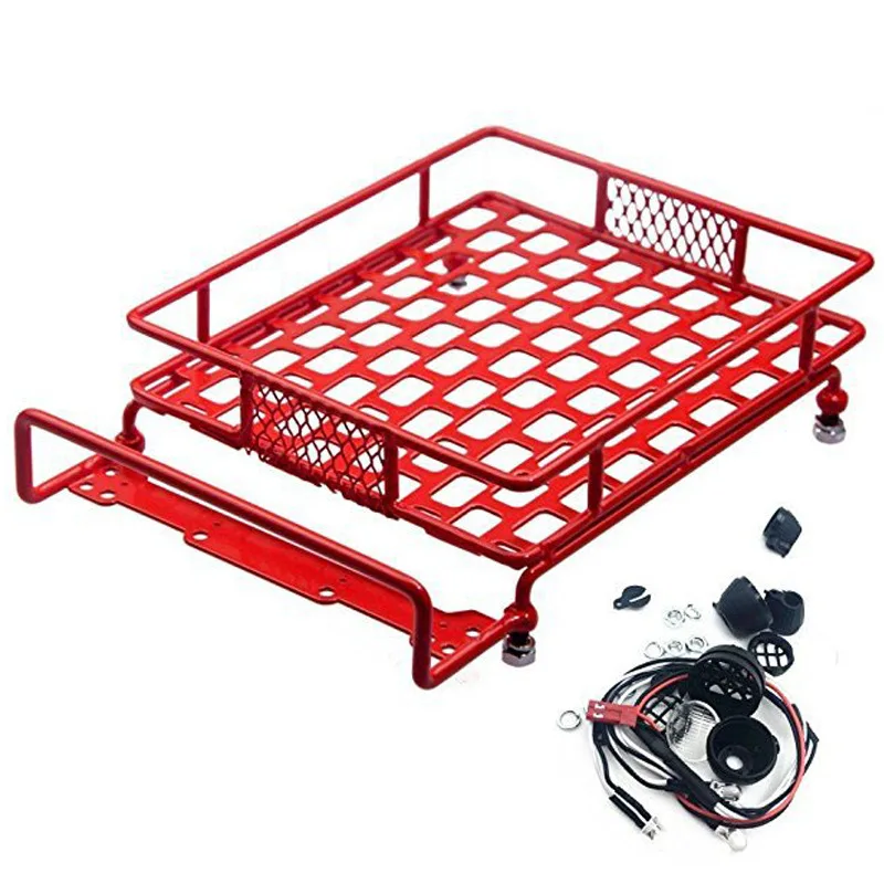 

TRX-4 Roof Rack Luggage Carrier with Light Bar for 1/10 RC Crawler D90 Axial SCX10 90046 for RC car Part