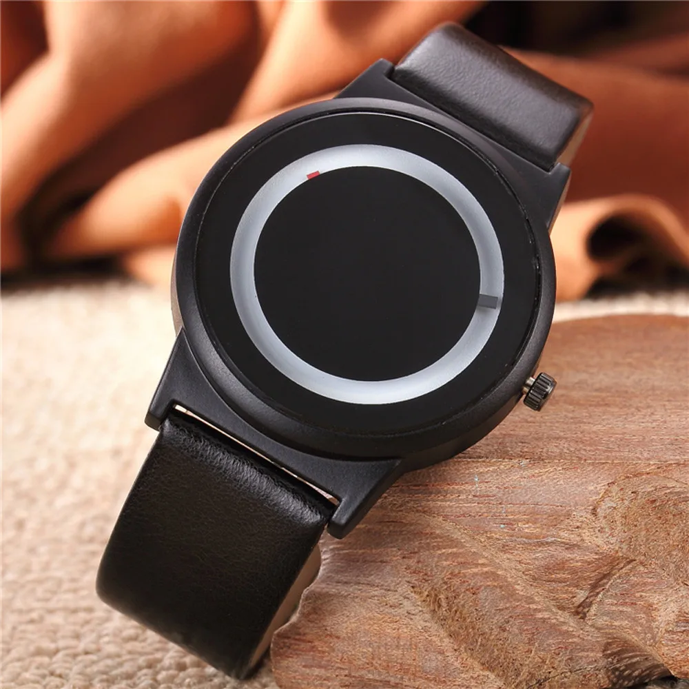 Топ бренд Уникальный дизайн циферблата часы кожаные Наручные модные креативные