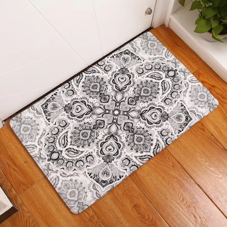 Напольный коврик Mnadala Цветочная искусственная замша уличное украшение для дома