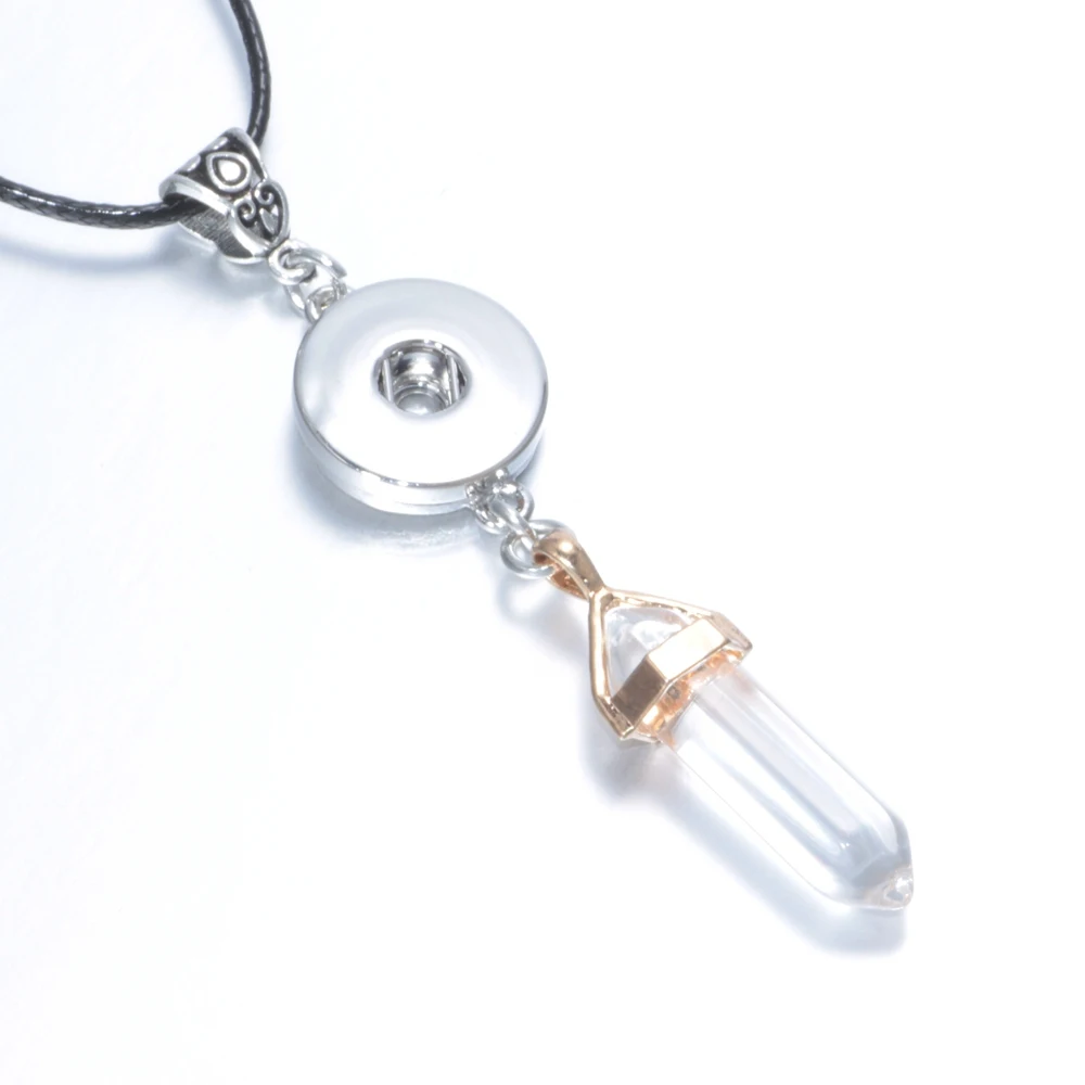 Новое поступление Подвески для 18 мм кнопки прозрачный шестигранный натуральный