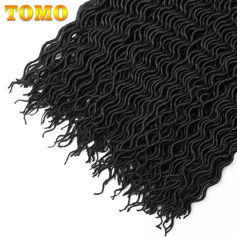 TOMO 18 дюймов Faux Locs CURLY, на крючках, косички, 24 нитей богиня Locs накладные волосы, затененные косички, волосы, синтетические косички, волосы в богемном стиле замки