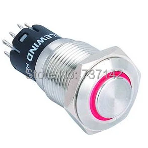 (Лидер продаж!) 16 мм кольцо освещенное фиксирующий кнопочный переключатель (PM162H