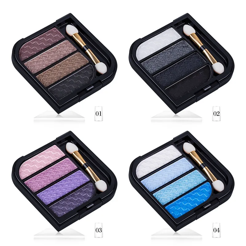 4 цвета Тени для век Макияж Палитра супер тени с блестками наборы высокое
