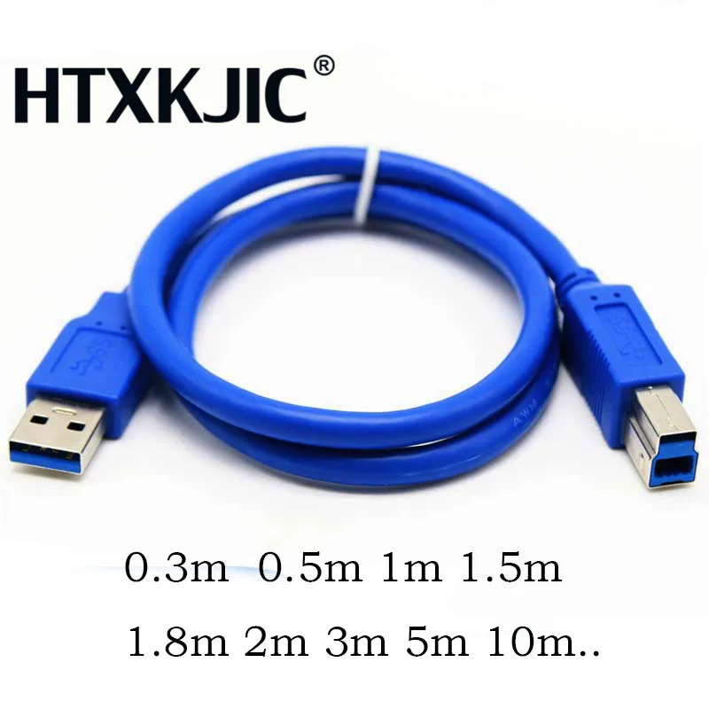 USB 3,0 кабель для принтера A папа-B папа высокоскоростной DataCord 0,3/0,5/1/1.5/1.8 м Универсальный usb-кабель для зарядки и передачи данных