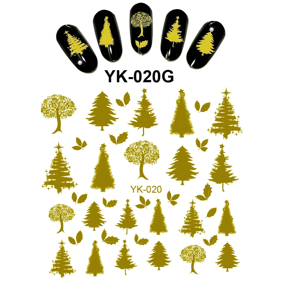 Золотые/серебряные Водные Наклейки металлические наклейки для ногтей цветок