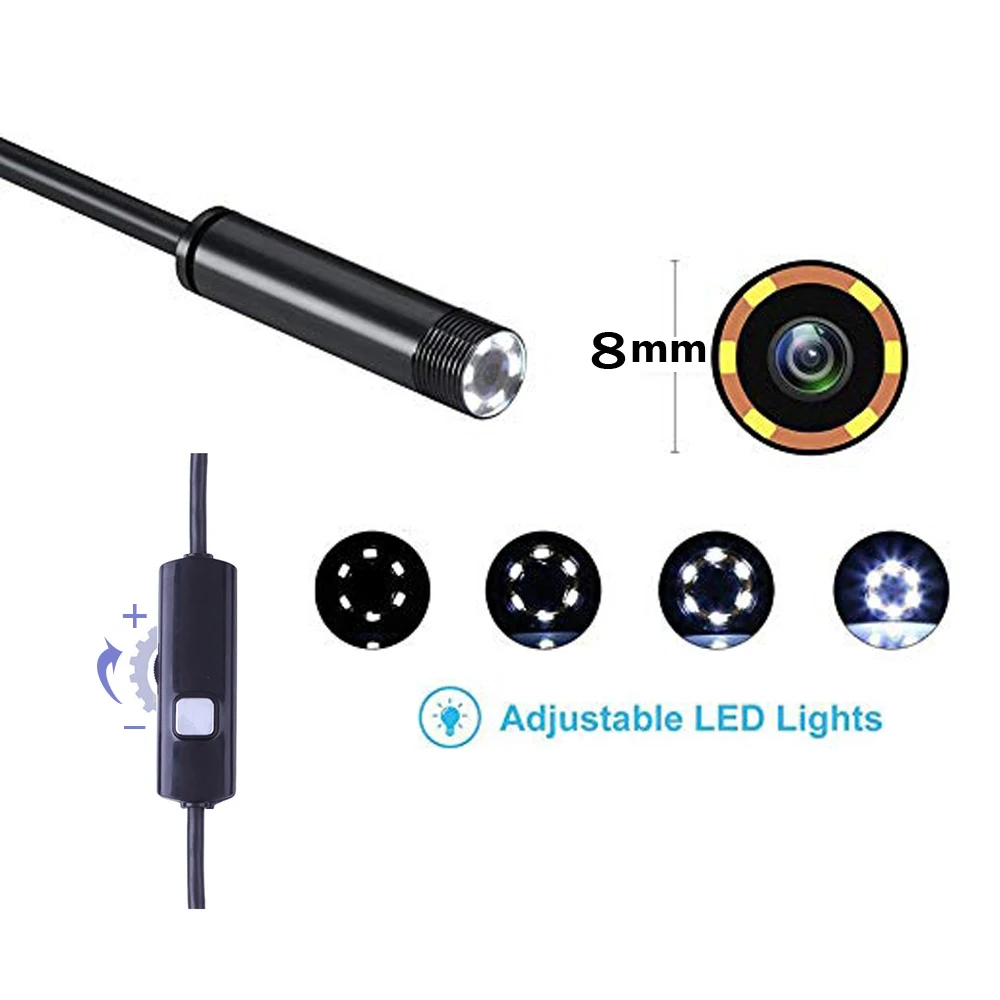 Беспроводной WiFi HD 720P 8 мм эндоскоп камера 1 м 2 м 5 м Wifi наружный USB эндоскоп бороскоп инспекция Android iPhone камера
