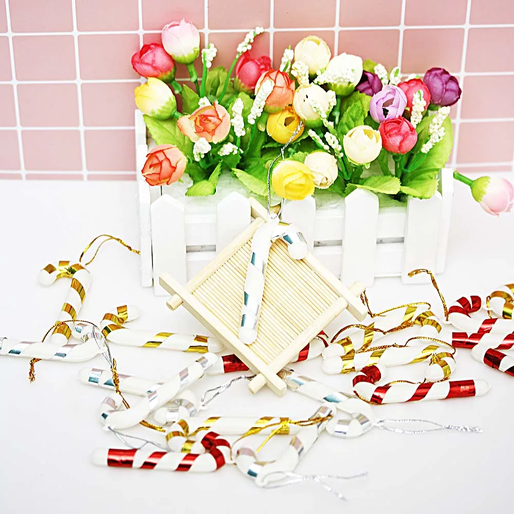 6Pcs Beautiful Vivid Christmas Candy Cane Ornaments Party Xmas Tree Hanging Decoration Xmas Decor
