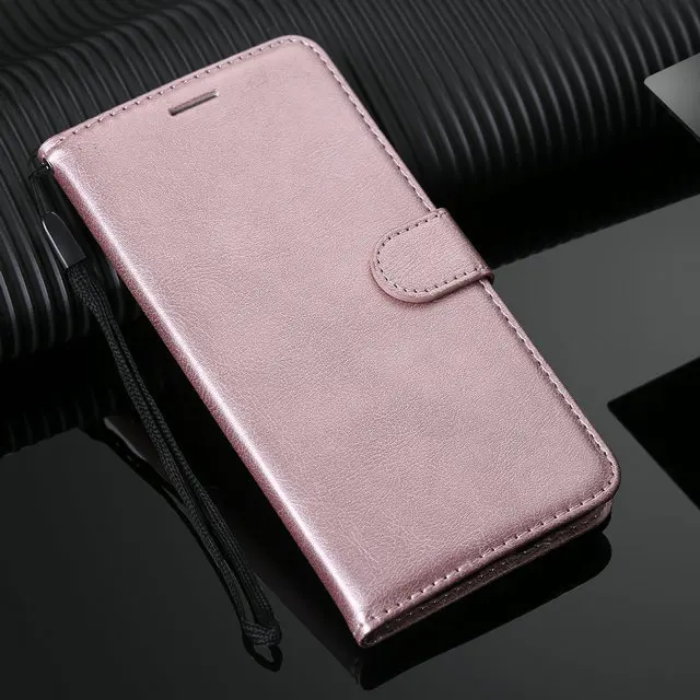 Ударопрочный кошелек для huawei Y5 чехол Роскошный однотонный из искусственной кожи чехол для huawei Y5 чехол Y 5() 5Y откидной Чехол Защита от 360 - Цвет: Розовый