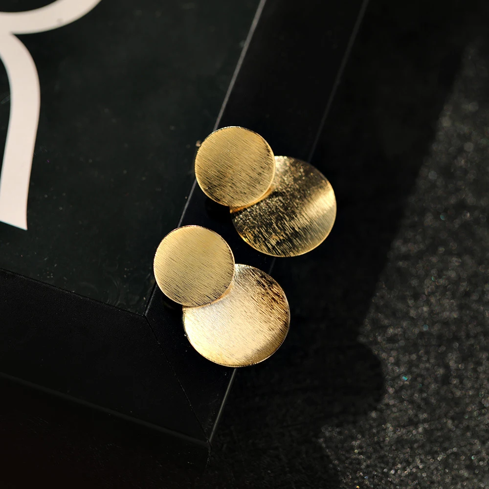 Серьги пусеты Seven Candy женские круглые серьги из серебра 925 пробы с золотым начесом