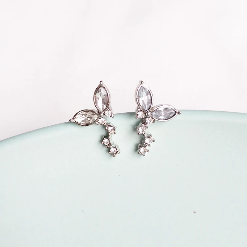 MTCHONG Романтический серебро Цвет Jewelry лепестки цветка Форма кубического циркония