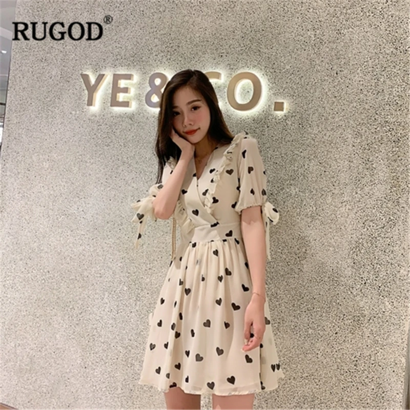 Женское шифоновое платье-туника RUGOD приталенное платье трапециевидной формы с