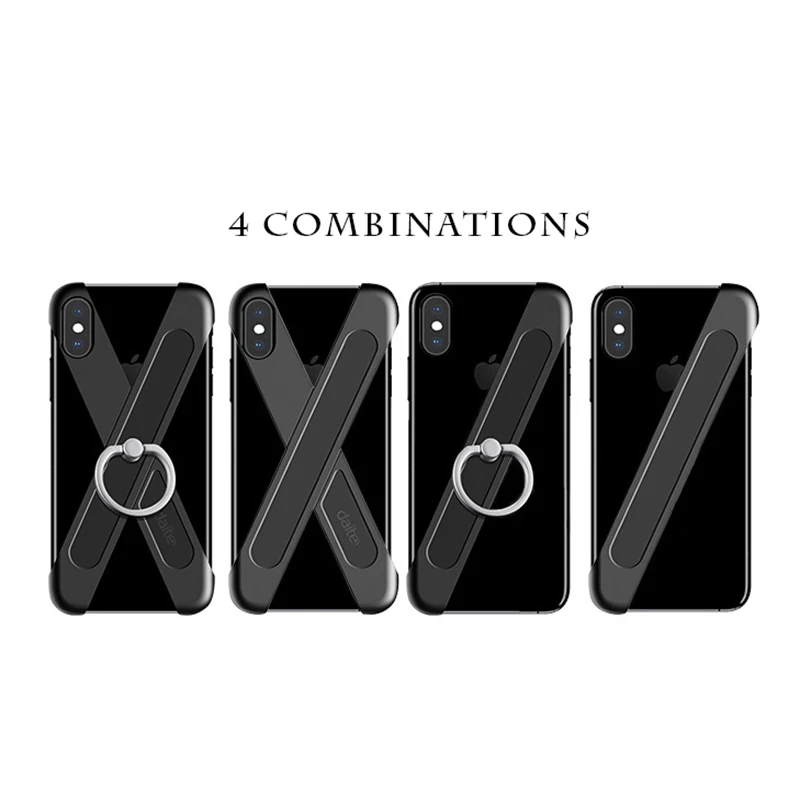 For iPhone X XS Case Finger Ring Holder Cooling Cover Frame Mobile Phone Hollow Anti-knock Back Apple Grip | Мобильные телефоны и