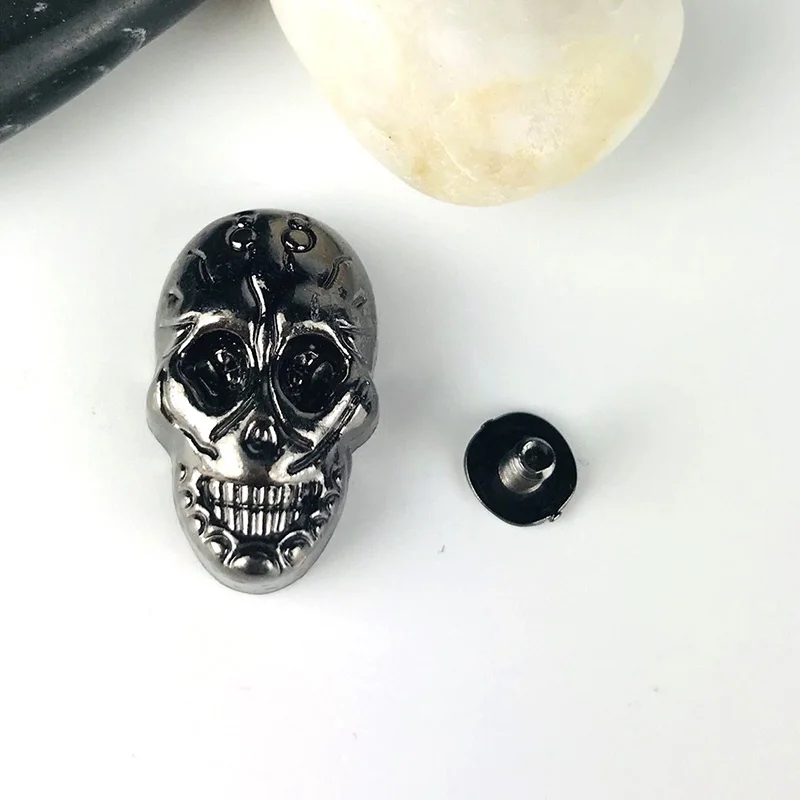 Gun metal 5 шт. металлический Готический Череп Призрак заклепки отвертка Conchos панк-шпильки кожа ремесло сумка Пояс одежда шляпа декор обуви DIY - Цвет: Gun metal