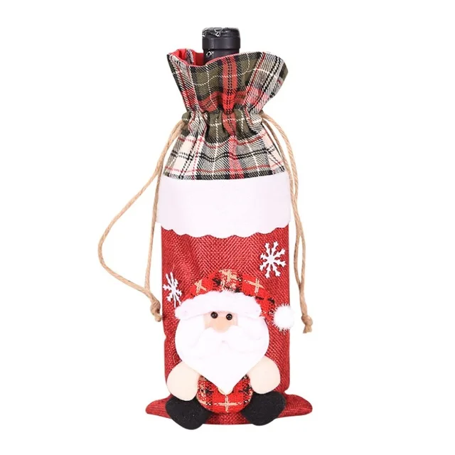 santa claus YUYU чехол для бутылки Сумки на шнурке Рождественская бутылка вина Обложка сумка праздничный дом вечерние украшения Санта-Клаус/Снеговик/Лось/медведь - Цвет: santa claus