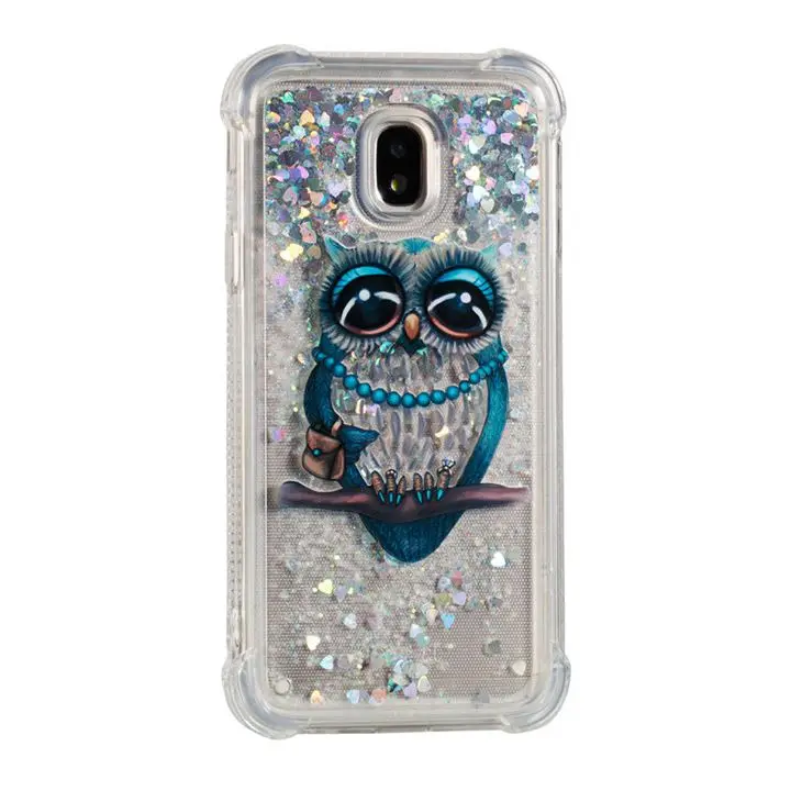 Anti Gray Owl Чехол для телефона с сердечком для samsung Galaxy J3, J5, J7, J2Pro, A3, A5,, жидкий Блестящий Мягкий чехол на заднюю панель, блестящий чехол P03G - Цвет: Anti Gray Owl