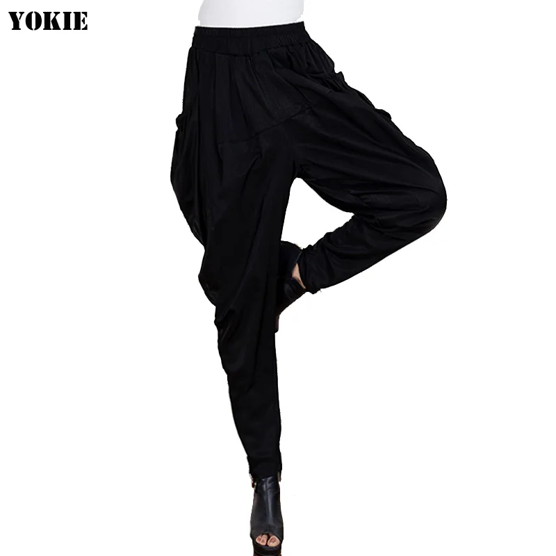 2016 новые шаровары женские с шаговым швом широкие штаны танцевальные размера плюс