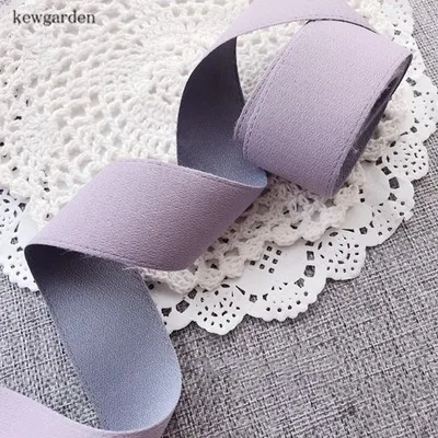 Kewgarden 15 мм 25 мм 35 мм двухсторонние двухцветные атласные ленты вручную изготовленная лента DIY Бант хлопок ленты аксессуары Riband 5 м - Цвет: Фиолетовый