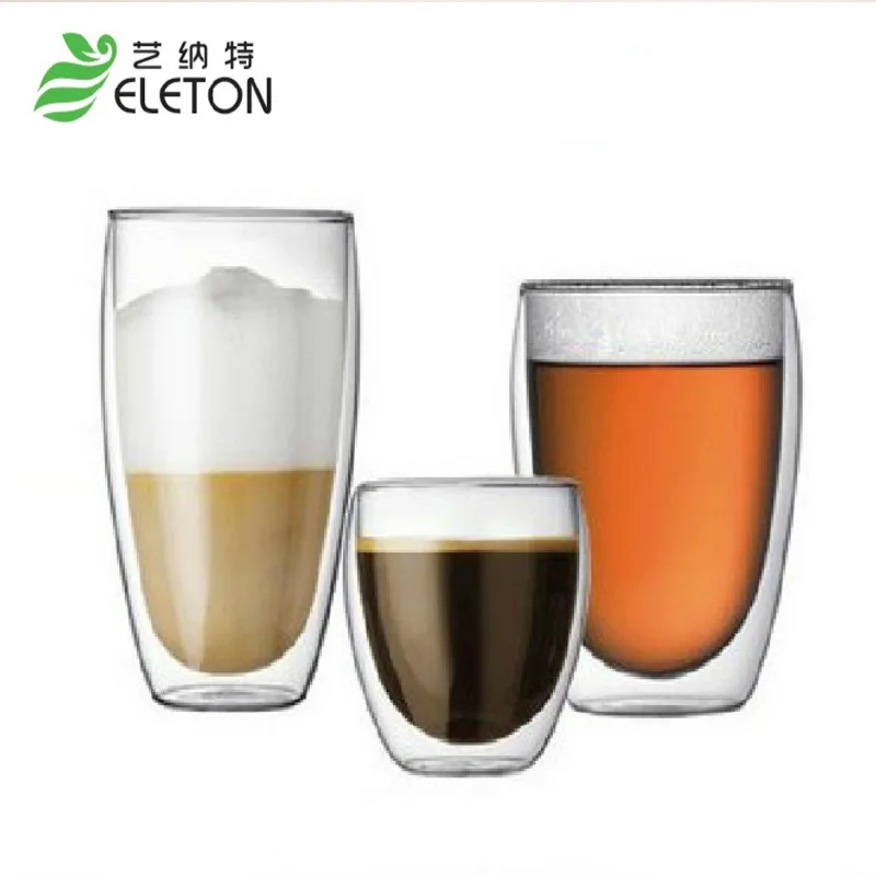 ELETON1 шт термостойкая двухслойная стеклянная чашка для пива кофейная набор ручная