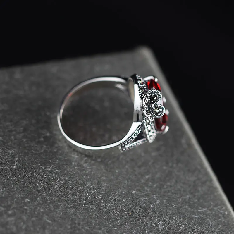 Женское кольцо Seiko из серебра 925 пробы с гранатом|garnet ring|s925 silverring ring |
