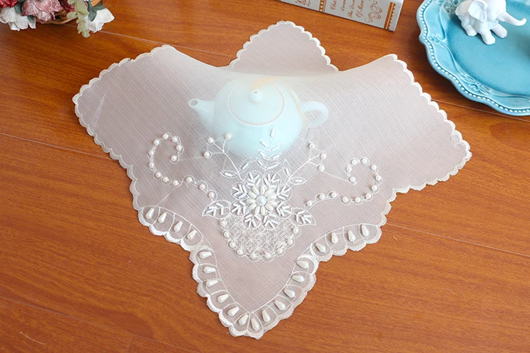 Корейский Блеск блёстки кружева коврик с вышивкой бисером Doily кофейная кружка набор подставок под напитки чайное Полотенце Рождество свадебное украшение