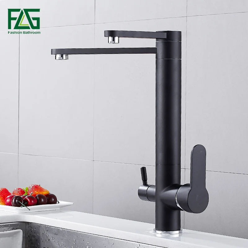 

FLG Solid Brass Drinking Water Kitchen Faucet 3 Way Water Filter Purifier Kitchen Mixer For Swivel Sink Taps 1020-33B