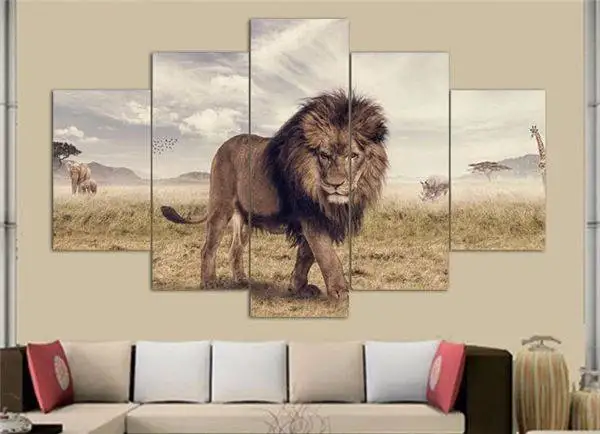 

Framed Art Printed Animals Lion Group Painting Children S Room Decor Print Poster Picture Canvas Free Shipping F/373