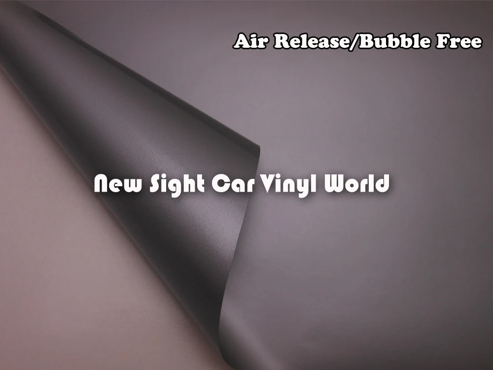 Серебряная матовая виниловая пленка пузырьковая без воздуха для автомобиля