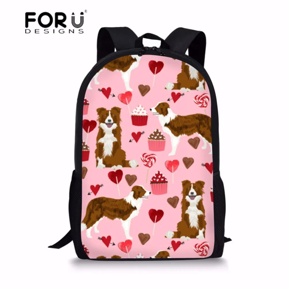 FORUDESIGNS/Детский рюкзак школьные сумки школьный с принтом колли для девочек сумка