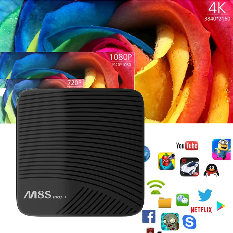 Mecool M8S PRO L Голосовое управление 4K Smart tv Box 3g 32G Android 7,1 Amlogic S912 2,4G/5 GHz Wifi BT4.1+ HS телеприставка медиаплеер