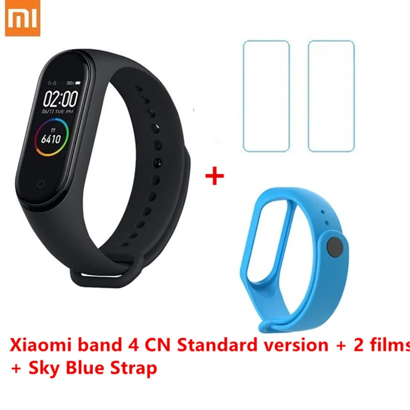 4 n 2 fil n Blue str Xiaomi Mi band 4 smart AI фитнес-трекер для измерения сердечного ритма 50 м водонепроницаемый сенсорный цветной экран Bluetooth 5,0 браслет - Цвет: 4 n 2 fil n Blue str