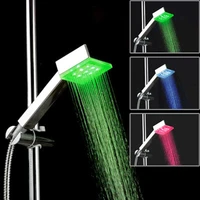 led square shower 9 led super bright color temperature temperature change square shower