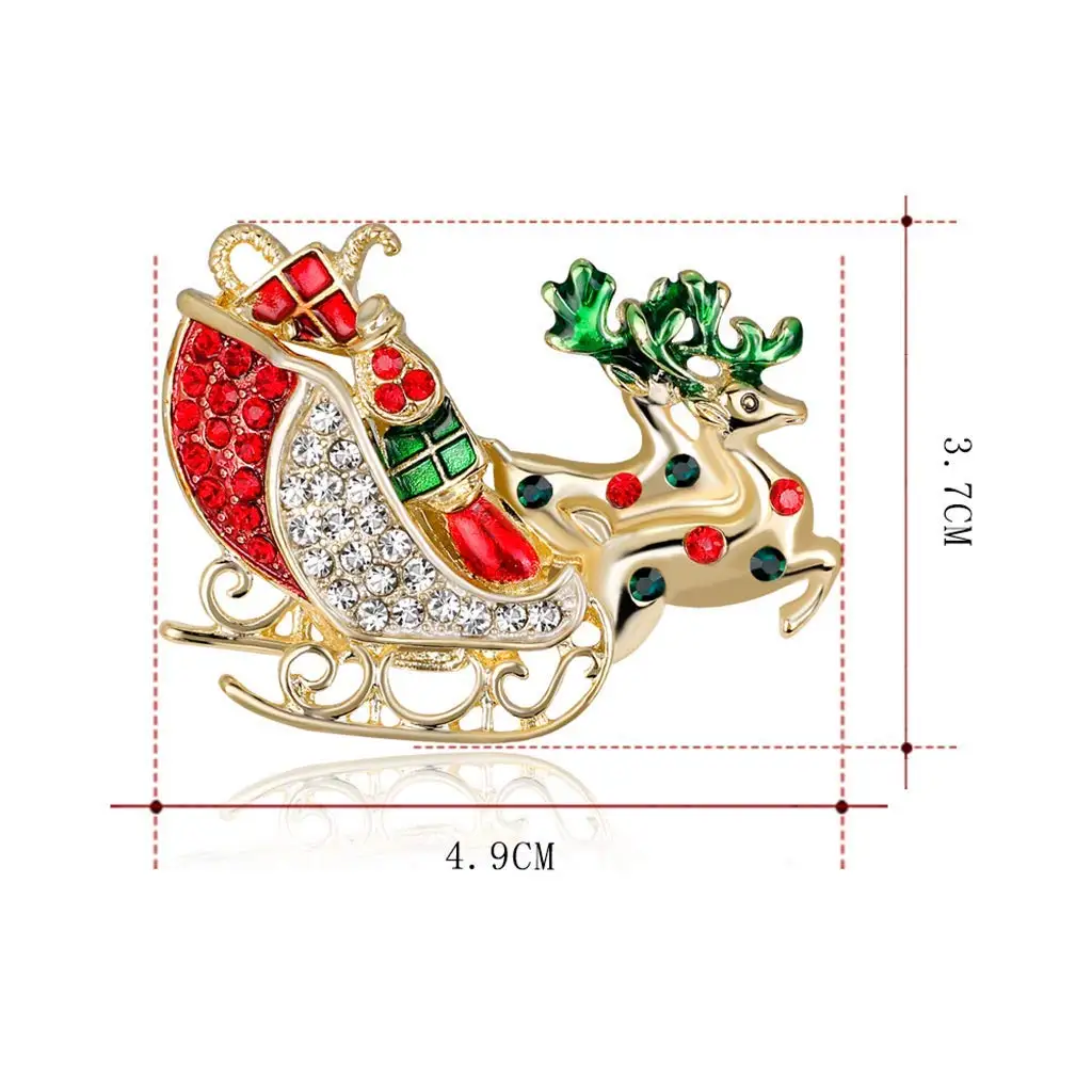 Рождественская карета олень брошь булавки модные зимние ювелирные изделия
