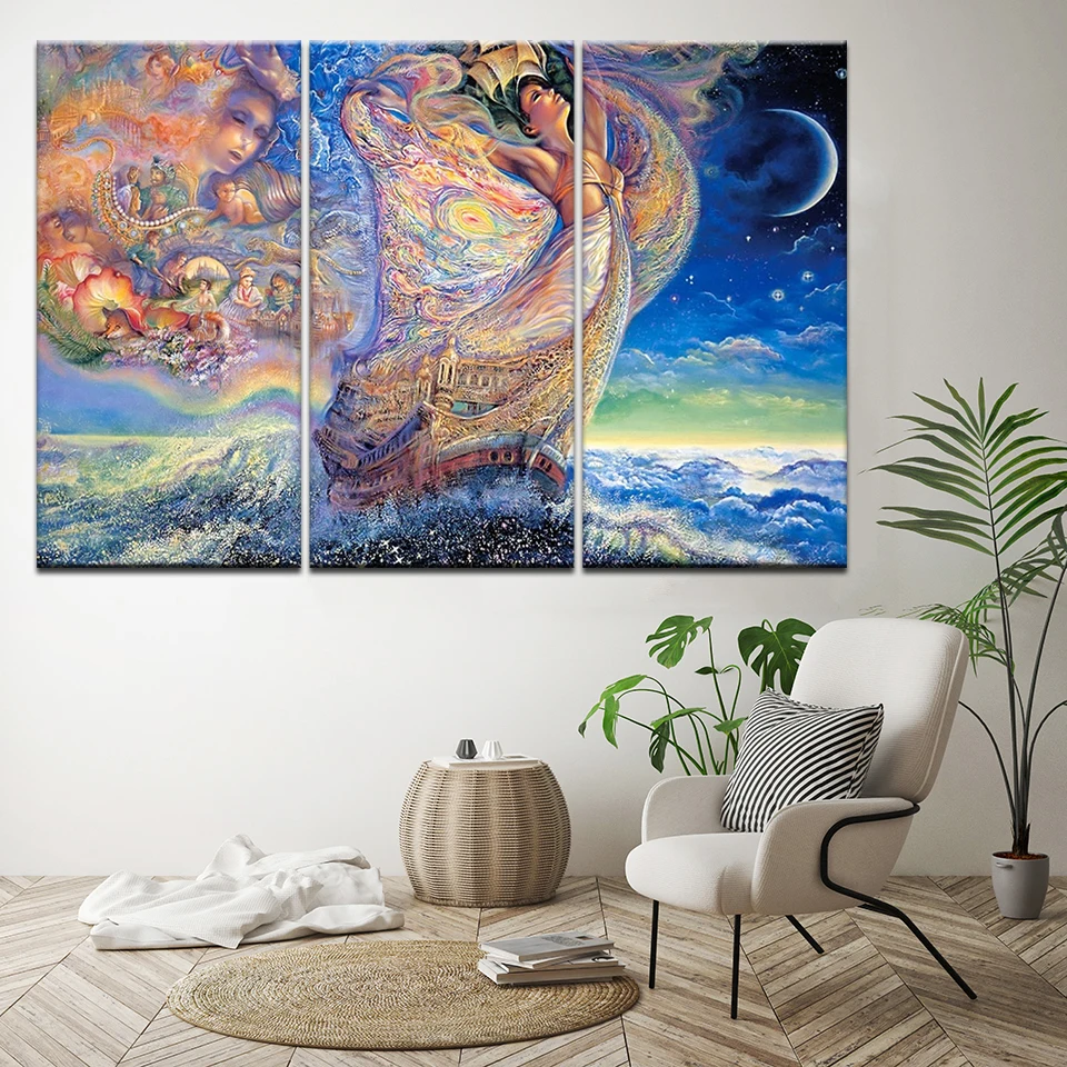 Картина на холсте Игры буйвола Океан мечты 3 шт. Настенная картина модульные обои