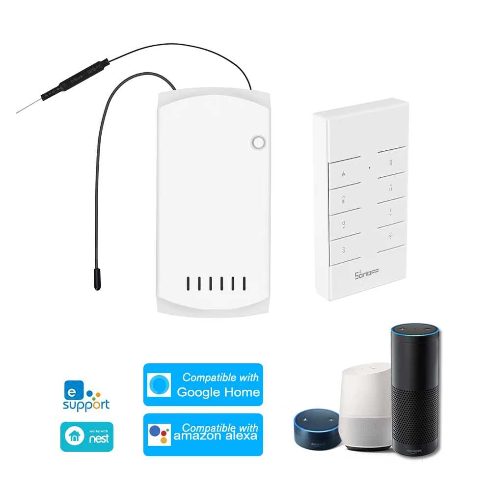 SONOFF IFan03+ RM433+ базовый потолочный контроллер вентилятора, умный переключатель контроллера с РЧ пультом дистанционного управления, WiFi потолочный светильник вентилятора, контроллер