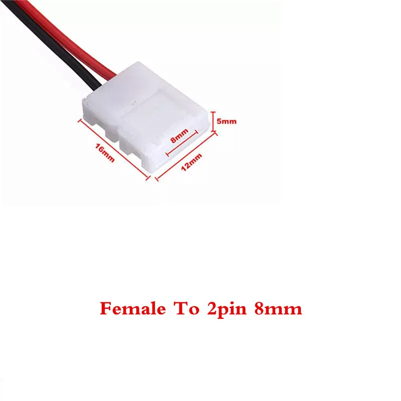 Wire to 2pin 8mm 5 шт./лот 2pin 8 мм 10 мм Женский DC адаптер светодиодные ленты соединительный кабель с проводом сварочный Разъем для одного цвета светодиодные ленты - Цвет: Wire to 2pin 8mm