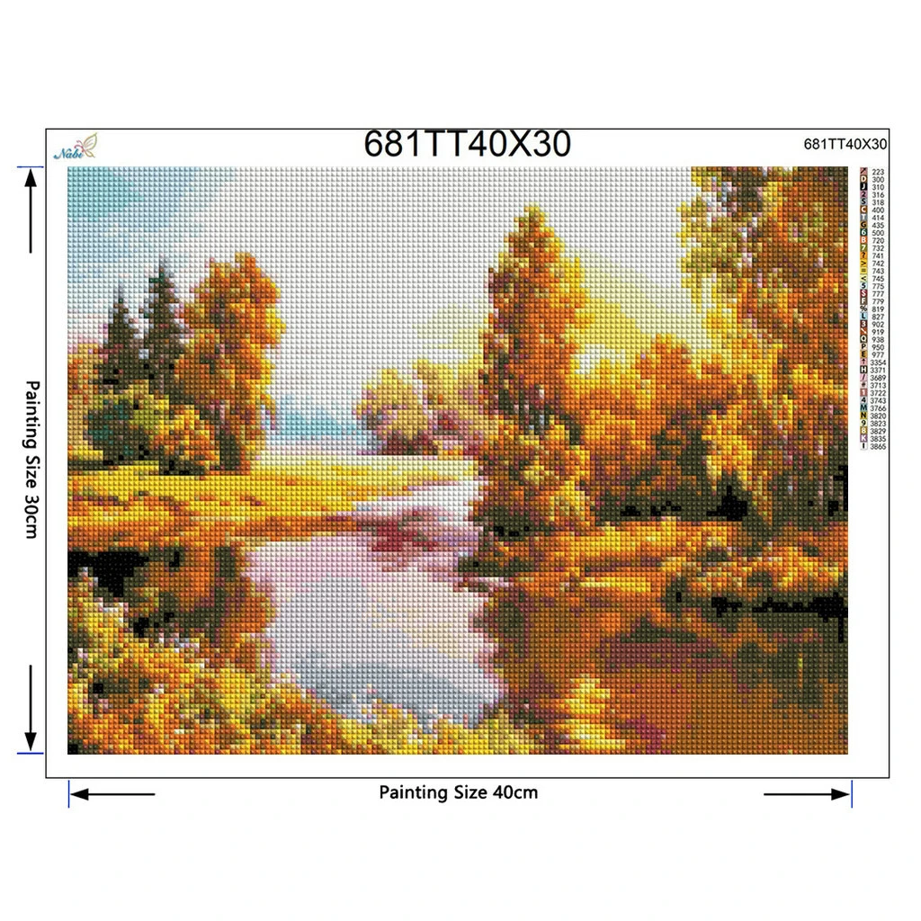 100% DIY 5D Diamond autumn landscape lake Handmade Painting Cross Stitch Embroidery Patterns Rhinestones | Дом и сад